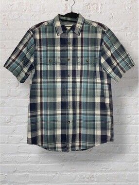 Outdoor Life Plaid Camp Seersucker Button Shirt Cotton Madras Utility Gorpcore S